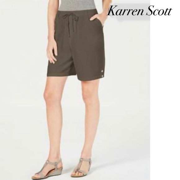KAREN Scott Linda Knit Drawstring Shorts Sz small / Medium - Picture 1 of 11